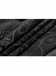 Front Button Metal Eyelets Lace-Up Long Sleeve Black Gothic Jacquard Silhouette Long Coat
