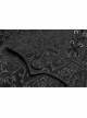 Front Button Metal Eyelets Lace-Up Long Sleeve Black Gothic Jacquard Silhouette Long Coat