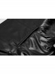 Stand-Up Collar Shoulder Hasp Front Metal Button Black Punk Woven Bright Lacquer Leather Vest