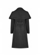 Front Metal Button Shoulder Cloak Back Waist Hasp Black Gothic Coat