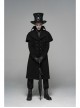 Front Metal Button Shoulder Cloak Back Waist Hasp Black Gothic Coat
