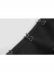 Front Metal Button Shoulder Cloak Back Waist Hasp Black Gothic Coat