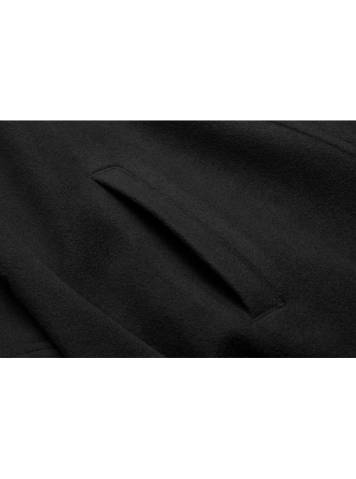 Front Metal Button Shoulder Cloak Back Waist Hasp Black Gothic Coat
