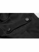 Front Metal Button Shoulder Cloak Back Waist Hasp Black Gothic Coat
