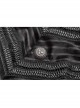 High Collar Front Metal Retro Button Bubble Sleeve Black Stripe Gothic Velvet Short Shirt