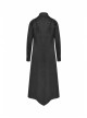 Irregular Collar Back Metal Eyelets Lace-Up Long Sleeve Black Gothic Long Shirt