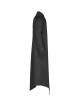 Irregular Collar Back Metal Eyelets Lace-Up Long Sleeve Black Gothic Long Shirt