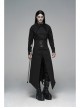 Irregular Collar Back Metal Eyelets Lace-Up Long Sleeve Black Gothic Long Shirt