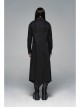 Irregular Collar Back Metal Eyelets Lace-Up Long Sleeve Black Gothic Long Shirt