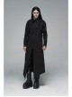Irregular Collar Back Metal Eyelets Lace-Up Long Sleeve Black Gothic Long Shirt