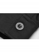 Irregular Collar Back Metal Eyelets Lace-Up Long Sleeve Black Gothic Long Shirt