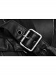 Metal Rivet Strap Leather Armor Black Punk Thin Shuttle Long Cloak