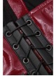 Metal Eyelets Strap Front Chest Zipper Back Waist Lace-Up Red Punk Patent Leather Corset