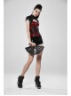 Metal Eyelets Strap Front Chest Zipper Back Waist Lace-Up Red Punk Patent Leather Corset