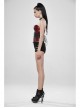 Metal Eyelets Strap Front Chest Zipper Back Waist Lace-Up Red Punk Patent Leather Corset