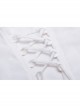 Off-Shoulder Front Chest Hollow-Out Crystal Pendant Flare Sleeve Back Waist Lace-Up White Gothic Chiffon Blouse