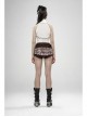 Off-Shoulder Front Chest Hollow-Out Crystal Pendant Flare Sleeve Back Waist Lace-Up White Gothic Chiffon Blouse