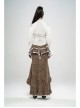 Off-Shoulder Front Chest Hollow-Out Crystal Pendant Flare Sleeve Back Waist Lace-Up White Gothic Chiffon Blouse