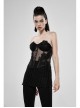 Three-Dimensional Decals Back Waist Lace-Up Black Gothic Embroidery Mesh Corset