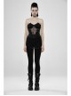 Three-Dimensional Decals Back Waist Lace-Up Black Gothic Embroidery Mesh Corset