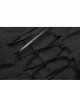 Off-Shoulder Front Chest Frill Lantern Sleeve Back Waist Lace-Up Black And Wine Red Punk Jacquard Retro Chiffon Blouse