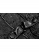 Leather Hasp High Collar Metal Rivet D-Buckle Cuff Black Gothic Jacquard Short Tops
