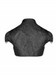 Leather Hasp High Collar Metal Rivet D-Buckle Cuff Black Gothic Jacquard Short Tops