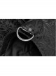 Leather Hasp High Collar Metal Rivet D-Buckle Cuff Black Gothic Jacquard Short Tops