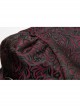 Leather Hasp High Collar Metal Rivet D-Buckle Cuff Wine Red Gothic Jacquard Short Tops