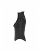 Stand-Up Collar Front Chest Frill Bubble Sleeve Shoulder Hollow-Out Strap Back Waist Lace-Up Black Gothic Light Jacquard Blouse