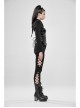Shoulder Metal Retro Button Weave Strap Long Sleeve Black Punk Knit Short Coat