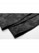 Stand-Up Collar Front Chest Hollow-Out Retro Button Back Stereo Lace Applique Black Gothic Jacquard Long Coat