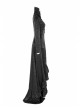Stand-Up Collar Front Chest Hollow-Out Retro Button Back Stereo Lace Applique Black Gothic Jacquard Long Coat