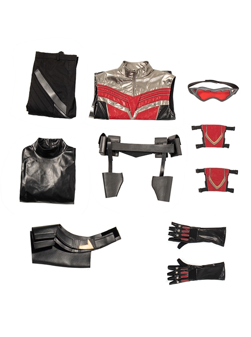 The Falcon And The Winter Soldier Falcon Sam Wilson Black Red Battle Suit Halloween Cosplay Costume Set