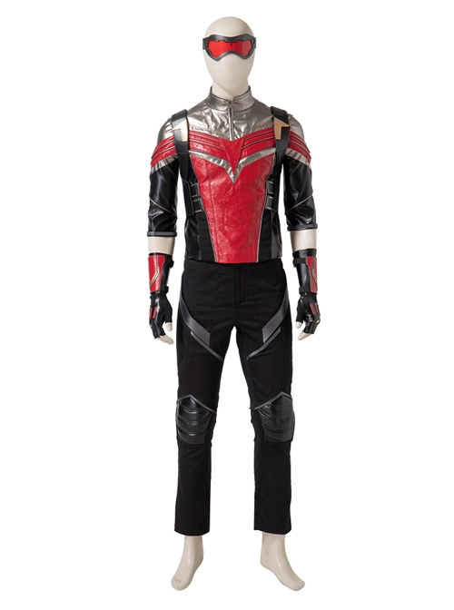 The Falcon And The Winter Soldier Falcon Sam Wilson Black Red Battle Suit Halloween Cosplay Costume Set