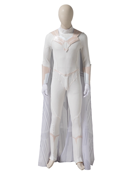 Wanda Vision White Vision Halloween Cosplay Costume White Bodysuit Full Set