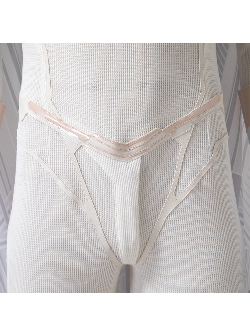 Wanda Vision White Vision Halloween Cosplay Costume White Bodysuit Full Set
