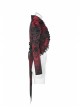 Stand-Up Collar Front Chest Frill Back Waist Lace-Up Swallowtail Hem Red Gothic Irregular Flocking Jacquard Coat
