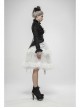 Lotus-Leaf-Side Collar Front Metal Zipper Long Sleeve Back Hollow-Out Lace-Up Black Gothic Lace Coat