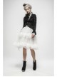 Lotus-Leaf-Side Collar Front Metal Zipper Long Sleeve Back Hollow-Out Lace-Up Black Gothic Lace Coat