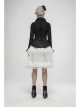 Lotus-Leaf-Side Collar Front Metal Zipper Long Sleeve Back Hollow-Out Lace-Up Black Gothic Lace Coat