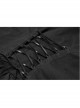 Stand-Up Collar Front Decoration Buckle Flare Sleeve Back Waist Lace-Up Frill Lace Rear Hem Black Gothic Coat