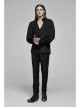 V-Neck Front Chest Flounces Pleated Bubble Sleeve Black Gothic Shirt