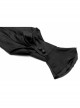 V-Neck Front Chest Flounces Pleated Bubble Sleeve Black Gothic Shirt