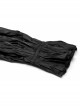 V-Neck Collar Front Chest Decoration Button Long Sleeve Flounce Cuff Black Gothic Pleated Shirt