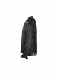 V-Neck Collar Front Chest Decoration Button Long Sleeve Flounce Cuff Black Gothic Pleated Shirt