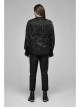 V-Neck Collar Front Chest Decoration Button Long Sleeve Flounce Cuff Black Gothic Pleated Shirt