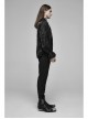 V-Neck Collar Front Chest Decoration Button Long Sleeve Flounce Cuff Black Gothic Pleated Shirt