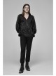 V-Neck Collar Front Chest Decoration Button Long Sleeve Flounce Cuff Black Gothic Pleated Shirt