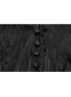 V-Neck Collar Front Chest Decoration Button Long Sleeve Flounce Cuff Black Gothic Pleated Shirt